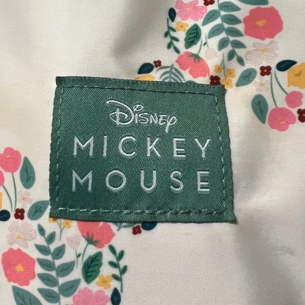 Disney Mickey Mouse Floral Backpack Cream Satin Bioworld Spring Bloom Bag